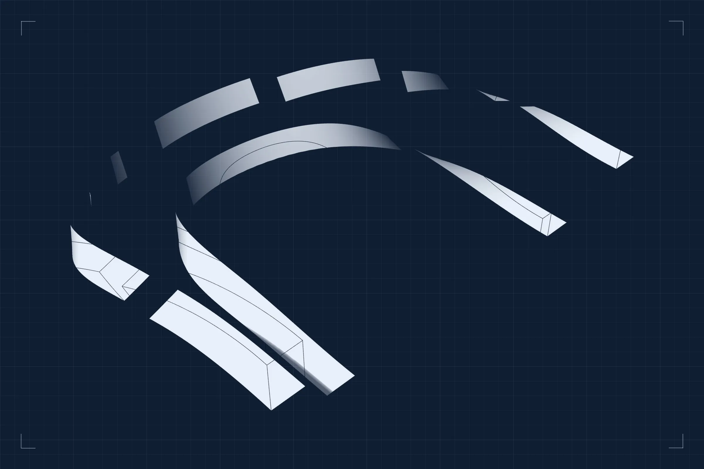 Marino Rocker, exploded 3D view of the laminations
