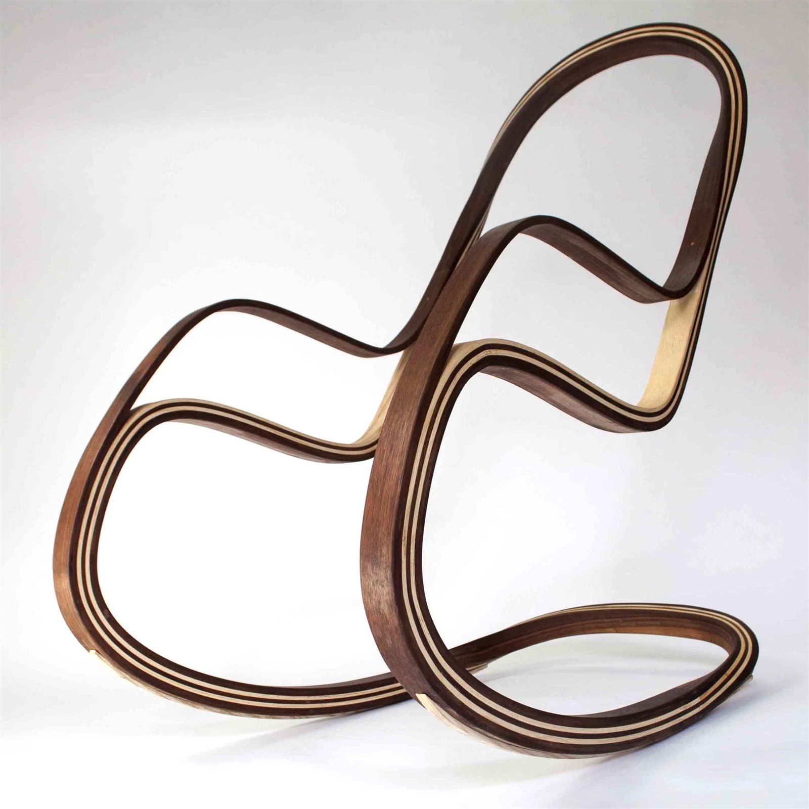 Flect rocking chair in steam-bent laminated wood
